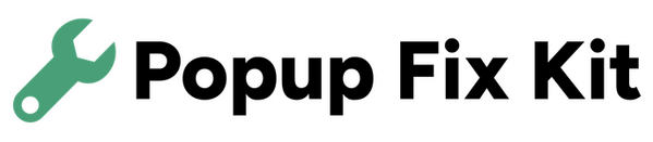 DTC Popup Fixes Green wrench icon with 'Popup Fix Kit' in black text